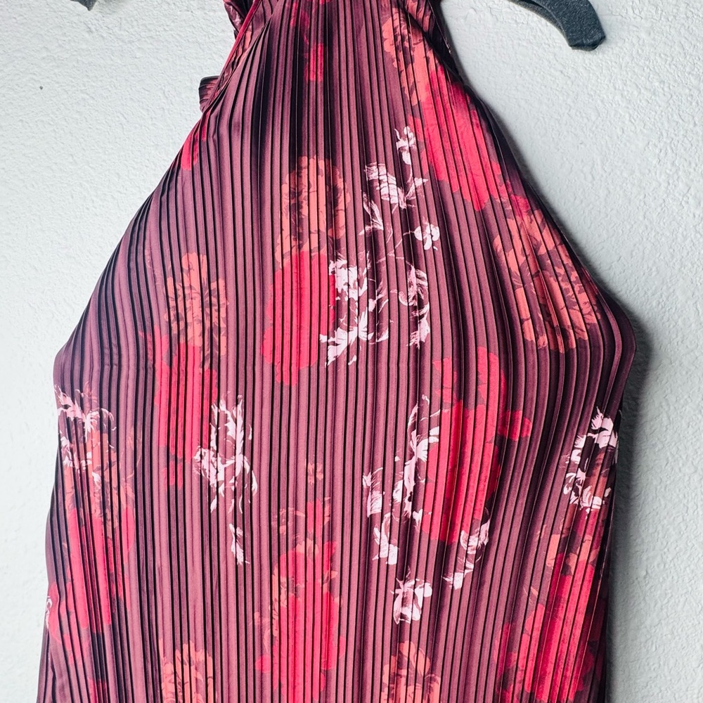 Wayf Red and Pink Floral Dress